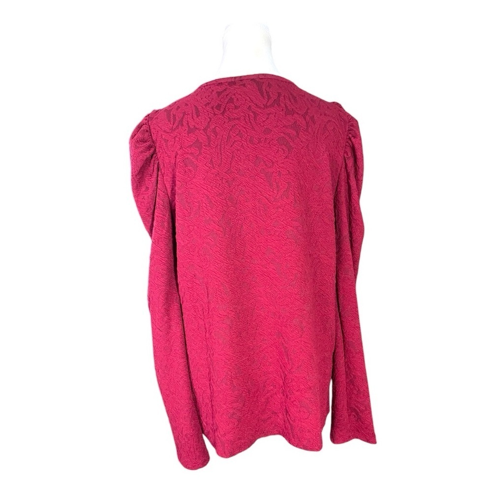 BiBi Burgundy Textured Blouse - XL - Picture 3 of 5